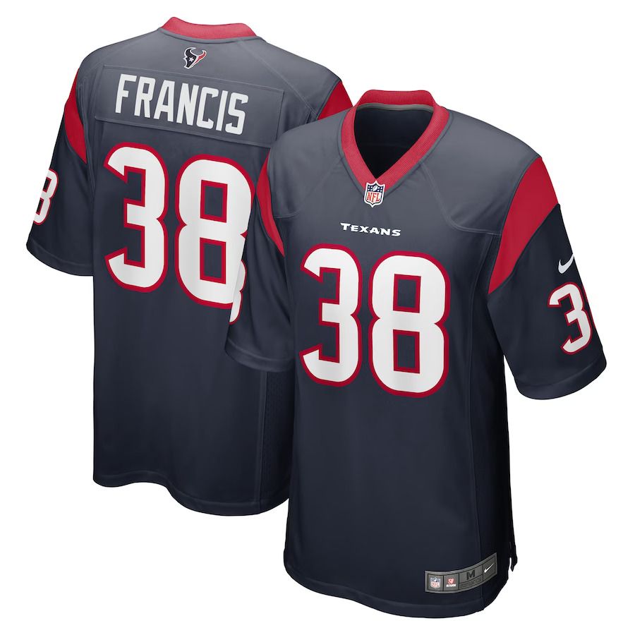 Men Houston Texans #38 Jacobi Francis Nike Navy Game Player NFL Jersey